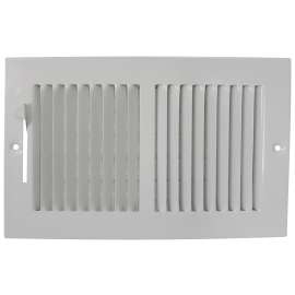 ProSource BB10X6W Baseboard Register, 11-3/4 in L, 7-3/4 in W, 50 deg Air Deflection, Steel, White