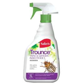 Safer Trounce 21-5058CAN RTU Yard and Garden Insecticide, Spray Application, Indoor, Outdoor, 1 L Bottle