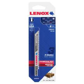 Lenox 1991409 Jig Saw Blade, 3/8 in W, 4 in L, 6 TPI