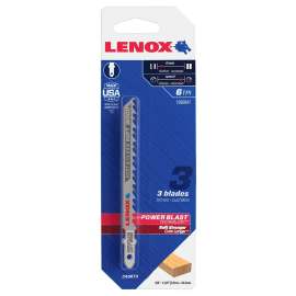 Lenox 1990847 Jig Saw Blade, 5/16 in W, 4 in L, 6 TPI