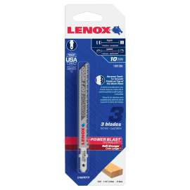Lenox 1991386 Jig Saw Blade, 5/16 in W, 4 in L, 10 TPI