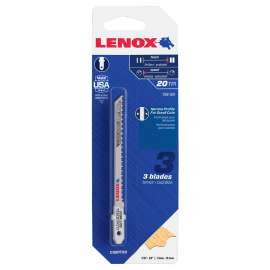 Lenox 1991401 Jig Saw Blade, 7/32 in W, 3-1/2 in L, 20 TPI