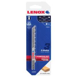 Lenox 1990849 Jig Saw Blade, 5/16 in W, 4 in L, 6 TPI