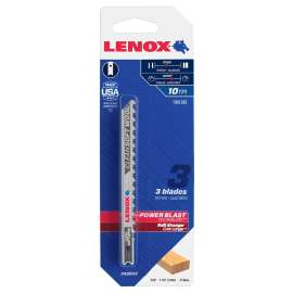 Lenox 1991382 Jig Saw Blade, 5/16 in W, 4 in L, 10 TPI