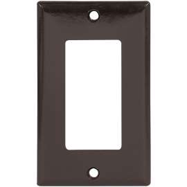 Eaton Cooper Wiring 2151 2151B-BOX Wallplate, 4-1/2 in L, 2-3/4 in W, 1 -Gang, Thermoset, Brown, High-Gloss