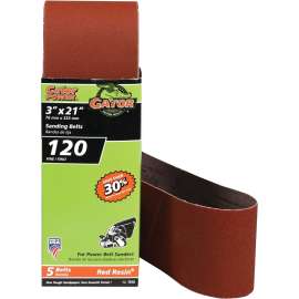 Gator 7010 Sanding Belt, 3 in W, 21 in L, 120 Grit, Fine, Aluminum Oxide Abrasive