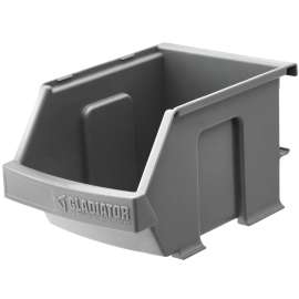 GLADIATOR GAWESB3PGC Small Item Bin, 10 lb Capacity, Plastic, Charcoal, 4 in L, 4-1/2 in W, 7 in H
