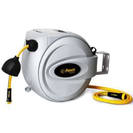 POWER BL-GW100 Retractable Hose Reel, 1/2 in Hose, 100 ft L Hose