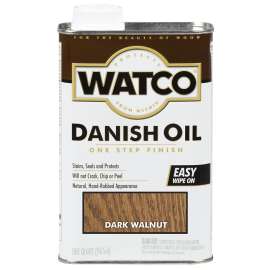 WATCO 242220 Danish Oil, Dark Walnut, Liquid, 1 qt, Can