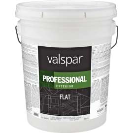 Valspar Professional 12600 045.0012611.008 Latex Paint, Flat, 5 gal Package, Pail
