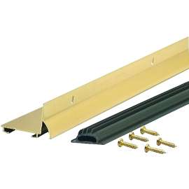 M-D 06098 Door Bottom with Drip Cap, 36 in L, 1-3/8 in W, 1-3/32 in H, Aluminum