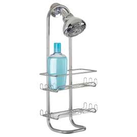 iDESIGN Classico Series 60166 Shower Caddy, 2-Shelf, Steel, 4-1/2 in OAW, 21 in OAH, 12 in OAD
