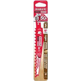 Diablo Demo Demon DS0603CP3C Reciprocating Saw Blade, 1 in W, 6 in L, 3 TPI, Carbide Cutting Edge