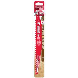 Diablo Demo Demon DS0903CP3C Reciprocating Saw Blade, 1 in W, 9 in L, 3 TPI, Carbide Cutting Edge