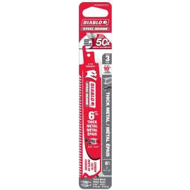 Diablo DS0608CF3C Reciprocating Saw Blade, 6 in L, 8 TPI, Carbide Cutting Edge