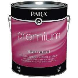 PARA Premium 1800-16 Interior/Exterior Paint, Velvet, White, 1 gal