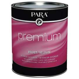 PARA Premium 1804-14 Interior/Exterior Paint, Velvet, Pastel Base, 1 qt