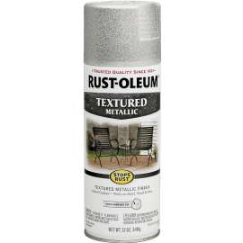 RUST-OLEUM STOPS RUST 251053 Textured Spray Silver, Solvent-Like, Silver, 12 oz, Aerosol Can