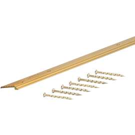 M-D 79111 Tile Edge, 72 in L, 3/4 in W, Vinyl, Satin Brass