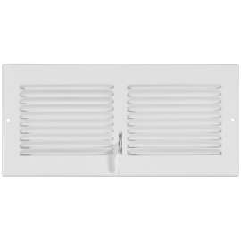 Imperial RG0578 Sidewall Register, 10 in L, 6 in W, 20 deg Air Deflection, Steel, White