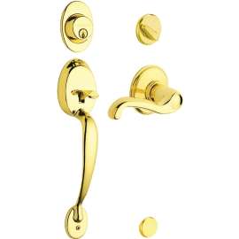 Schlage Plymouth F60V PLY/FLA 505 Handleset, Keyed Different Key, 1 Grade, Brass