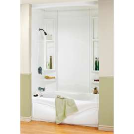 MAAX Finesse 101595-000-129 Bathtub Wall Kit, 61 in L, 33-1/2 in W, 80 in H, Polystyrene, Glue Up Installation, White