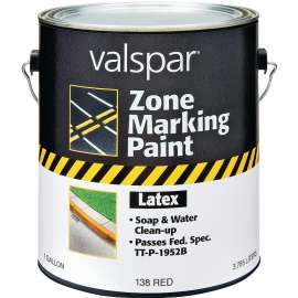 Valspar 024.0000138.007 Zone Marking Paint, Flat, Red, 1 gal, Pail