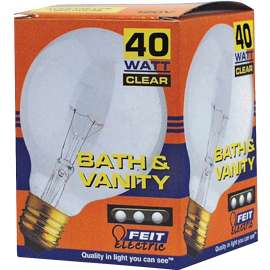 Feit Electric 40G25/RP Incandescent Bulb, 40 W, G25 Lamp, Medium E26 Lamp Base, 2700 K Color Temp, 1500 hr Average Life