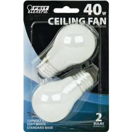 Feit Electric BP40A15/W/CF Incandescent Lamp, 40 W, A15 Lamp, Medium E26 Lamp Base, 2700 K Color Temp
