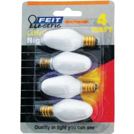 Feit Electric BP4C7/W/4 Incandescent Lamp, 4 W, Candelabra E12 Lamp Base, 2700 K Color Temp, 3000 hr Average Life