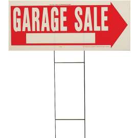 HY-KO RS-804 Lawn Sign, Garage Sale, White Legend