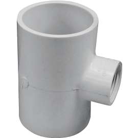GENOVA 300 Series 31496 Pipe Reducing Tee, 2 x 3/4 in Run, Slip Run Connection, Slip Joint x FIP Branch Connection