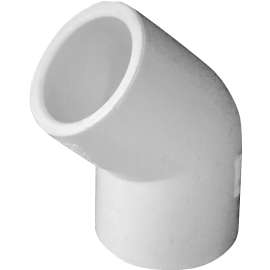 GENOVA 300 Series 30605 Pipe Elbow, 1/2 in Slip, 45 deg, White