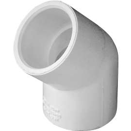 GENOVA 300 Series 30607 Pipe Elbow, 3/4 in Slip, 45 deg, White