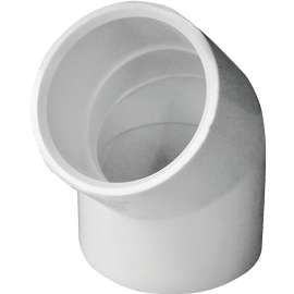 GENOVA 300 Series 30614 Pipe Elbow, 1-1/4 in Slip, 45 deg, White