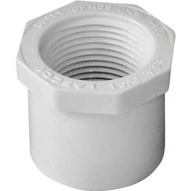 GENOVA 300 Series 34240 Pipe Reducing Bushing, 1-1/4 in Spigot x 1 in FIP, White
