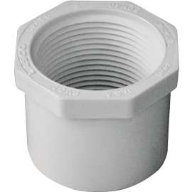 GENOVA 300 Series 34254 Pipe Reducing Bushing, 1-1/2 in Spigot x 1-1/4 in FIP, White