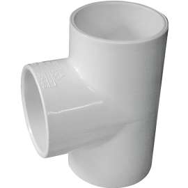 GENOVA 300 Series 31420 Pipe Tee, 2 in Run, Slip Run Connection, 2 in Branch, Slip Joint Branch Connection, White