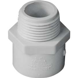 GENOVA 300 Series 30407 Pipe Adapter, 3/4 in Slip, 3/4 in MIP, White