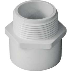 GENOVA 300 Series 30414 Pipe Adapter, 1-1/4 in Slip, 1-1/4 in MIP, White
