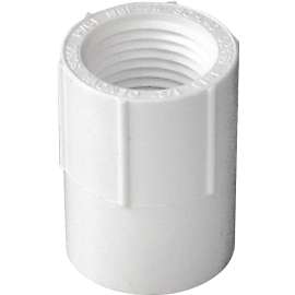 GENOVA 300 Series 30305 Pipe Adapter, 1/2 in Slip, 1/2 in FIP, White