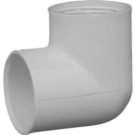 GENOVA 300 Series 33910 Elbow, 1 in Slip, 1 in FIP, 90 deg, White