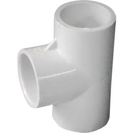 GENOVA 300 Series 31407 Pipe Tee, 3/4 in Run, Slip Run Connection, 3/4 in Branch, Slip Joint Branch Connection, White