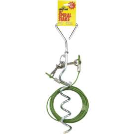 Aspenpet 3449820 Spiral Cable-In Stake, Heavy-Duty, 20 ft L Belt/Cable, Steel