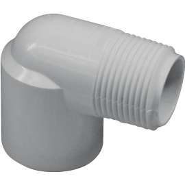 GENOVA 300 Series 32815 Street Pipe Elbow, 1-1/2 in Slip, 1-1/2 in MIP, 90 deg, White