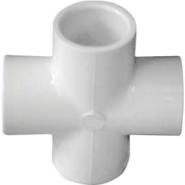 GENOVA 300 Series 34405 Pipe Cross, 1/2 in Slip Joint, White