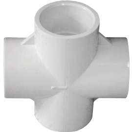 GENOVA 300 Series 34407 Pipe Cross, 3/4 in Slip Joint, White