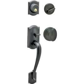 Schlage Camelot F360VCAM/SIE716 Handleset, Keyed Different Key, Brass, Aged Bronze