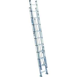 WERNER D1540-2 Extension Ladder, 37 ft H Reach, 300 lb, Aluminum