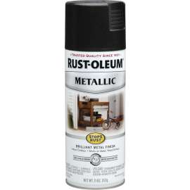 RUST-OLEUM STOPS RUST 7250830 Metallic Spray Paint, Metallic, Black Night, 11 oz, Aerosol Can